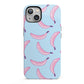 Pink Blue Bannana Fruit iPhone 13 Full Wrap 3D Tough Case