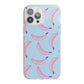 Pink Blue Bannana Fruit iPhone 13 Pro Max TPU Impact Case with Pink Edges