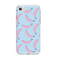 Pink Blue Bannana Fruit iPhone 8 Bumper Case on Silver iPhone