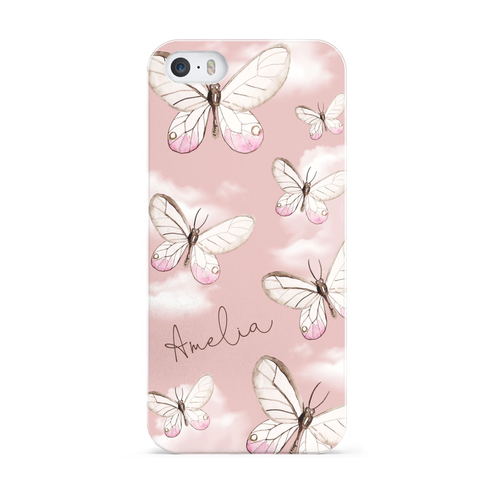 Pink Butterflies Personalised Apple iPhone 5 Case