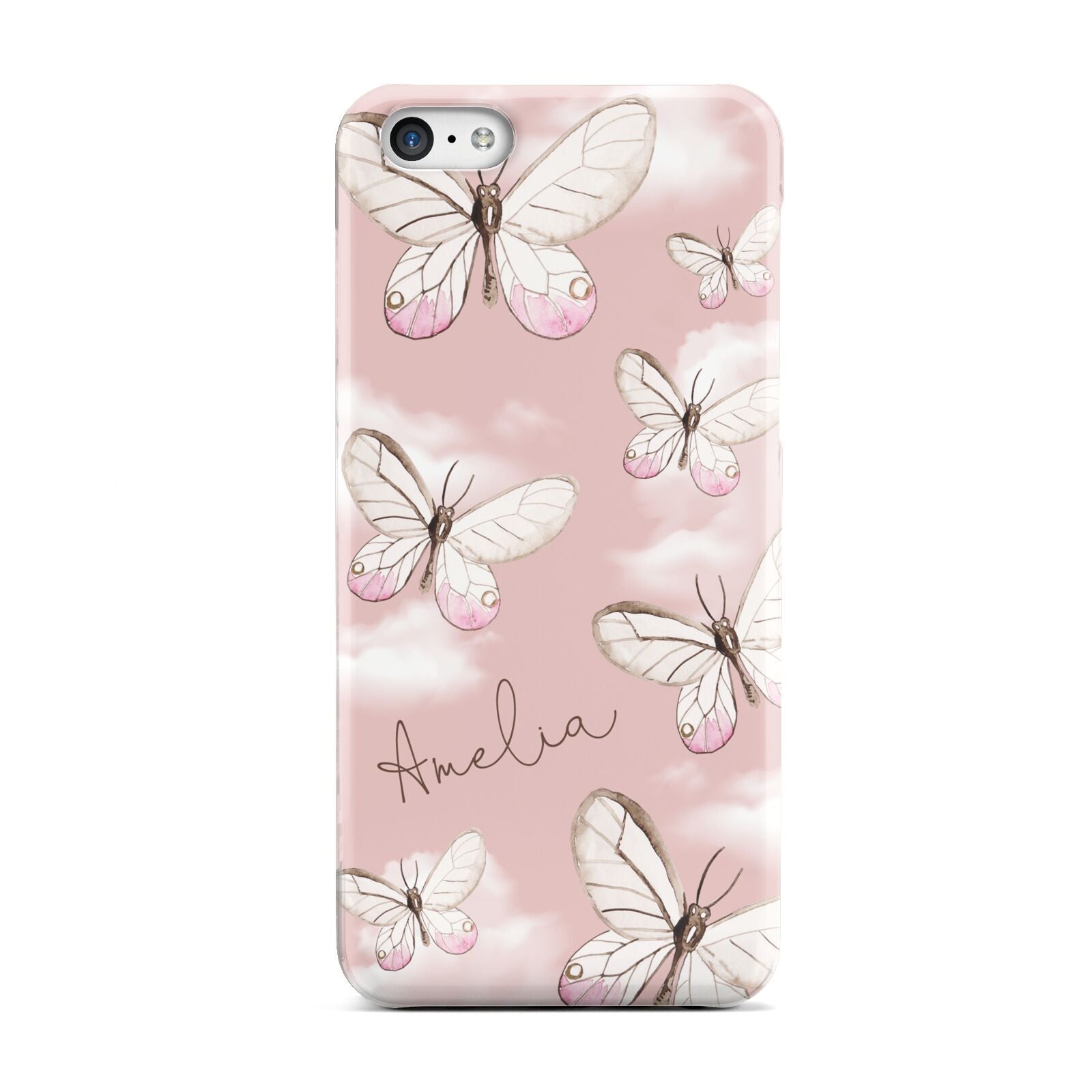 Pink Butterflies Personalised Apple iPhone 5c Case