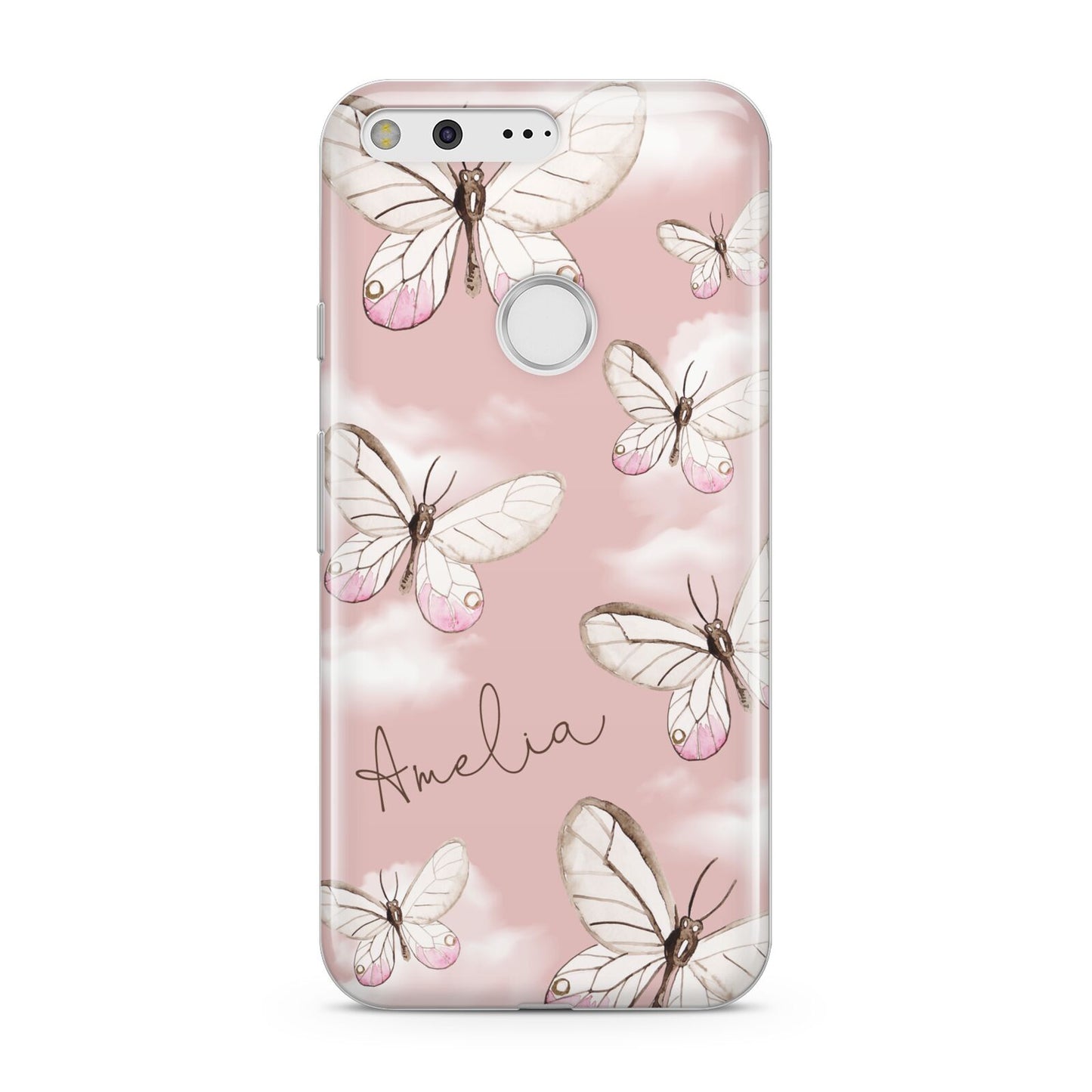 Pink Butterflies Personalised Google Pixel Case