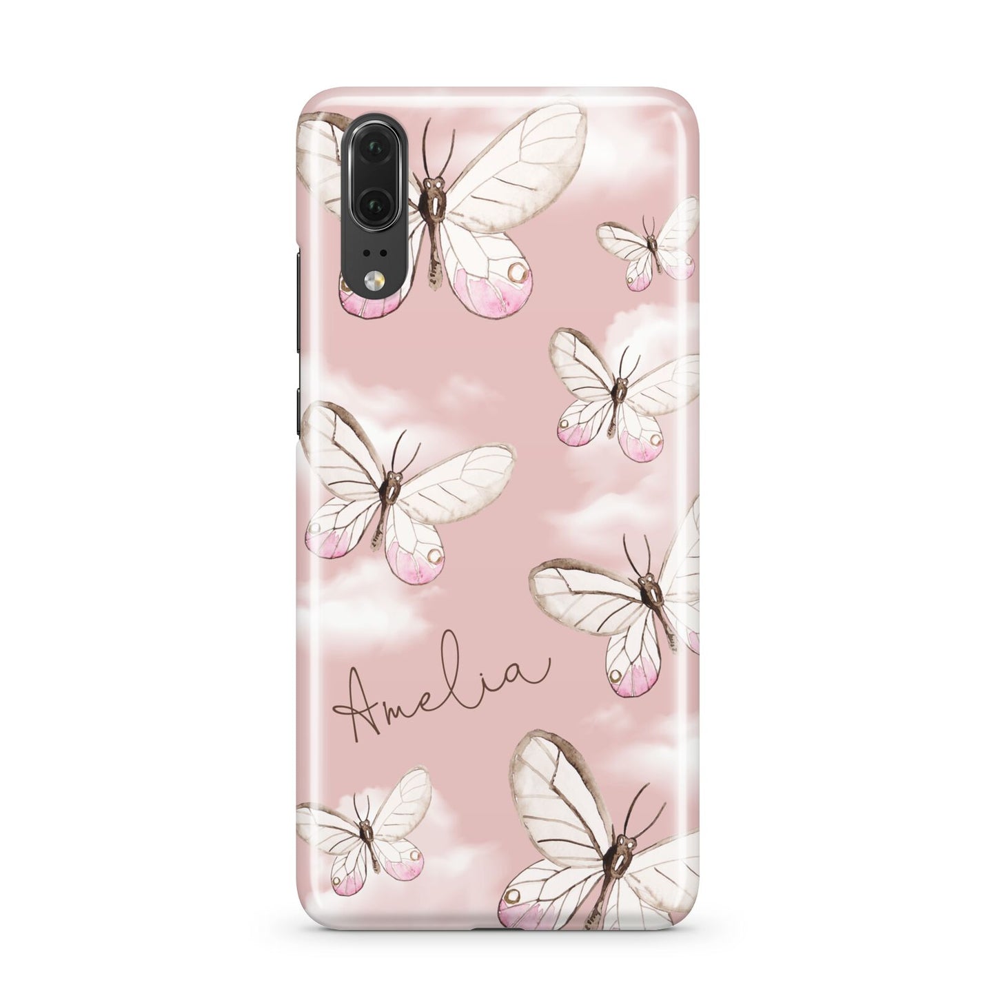 Pink Butterflies Personalised Huawei P20 Phone Case