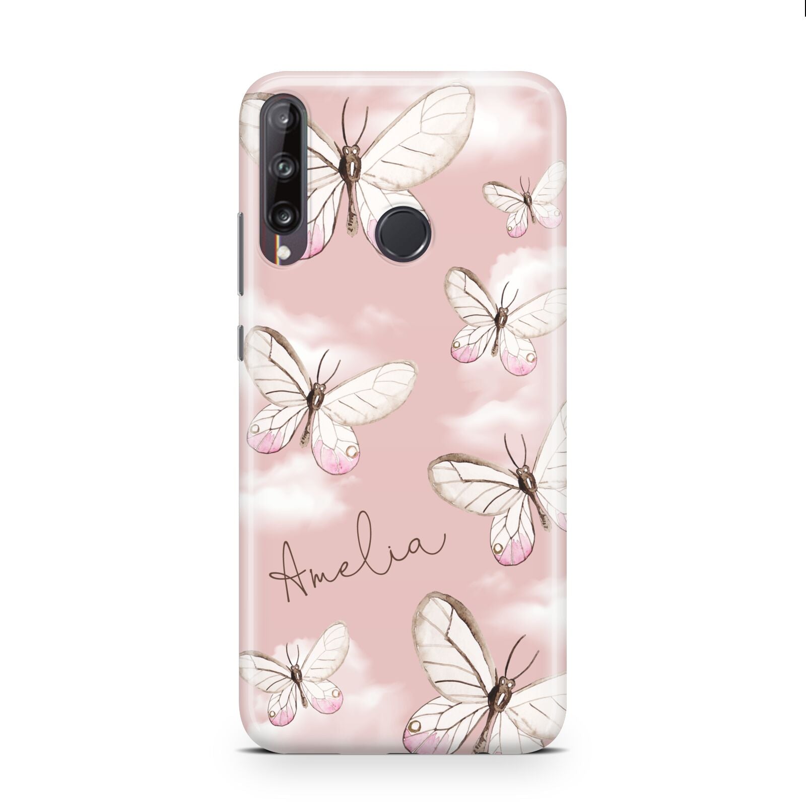 Pink Butterflies Personalised Huawei P40 Lite E Phone Case