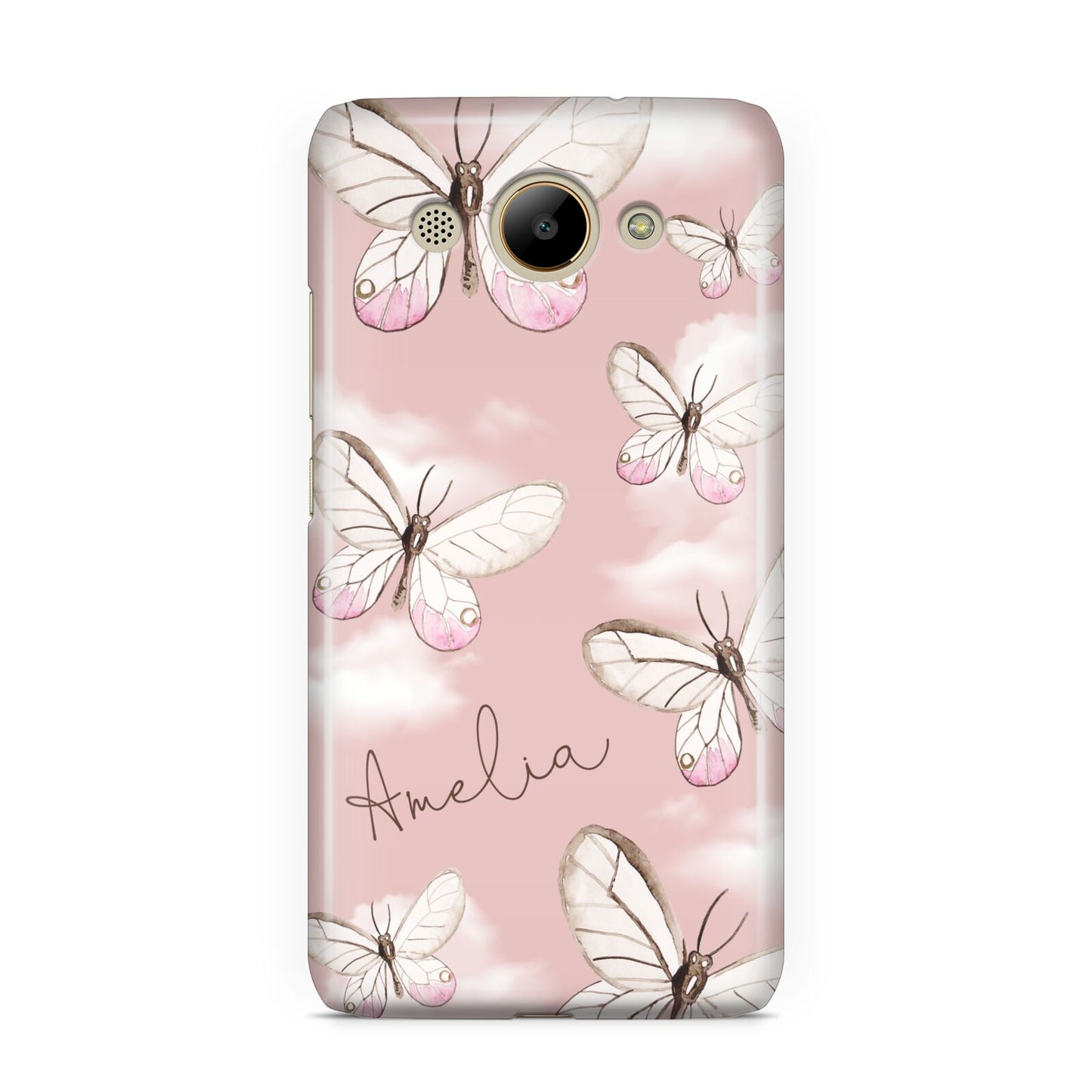 Pink Butterflies Personalised Huawei Y3 2017