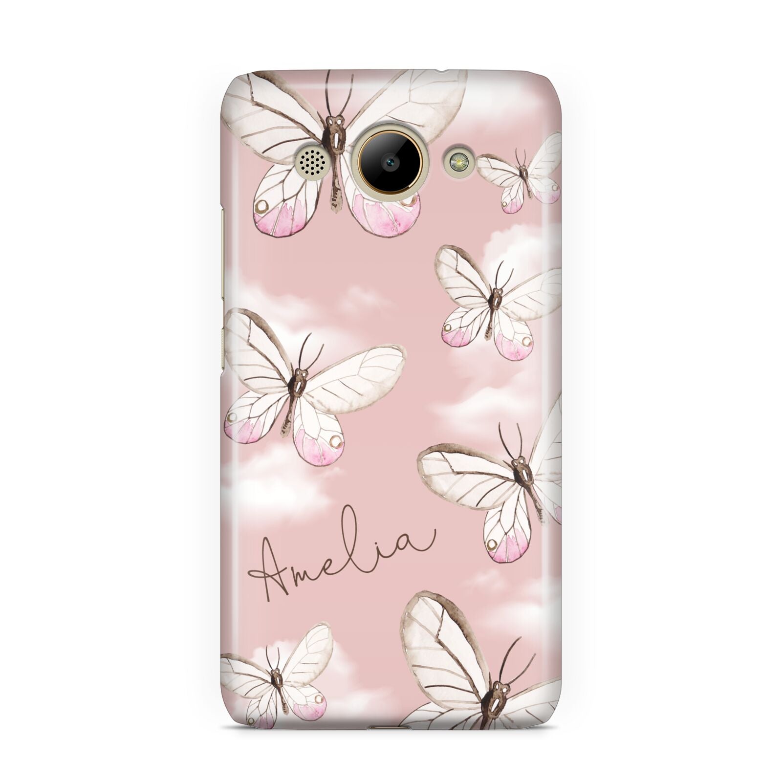 Pink Butterflies Personalised Huawei Y3 2017