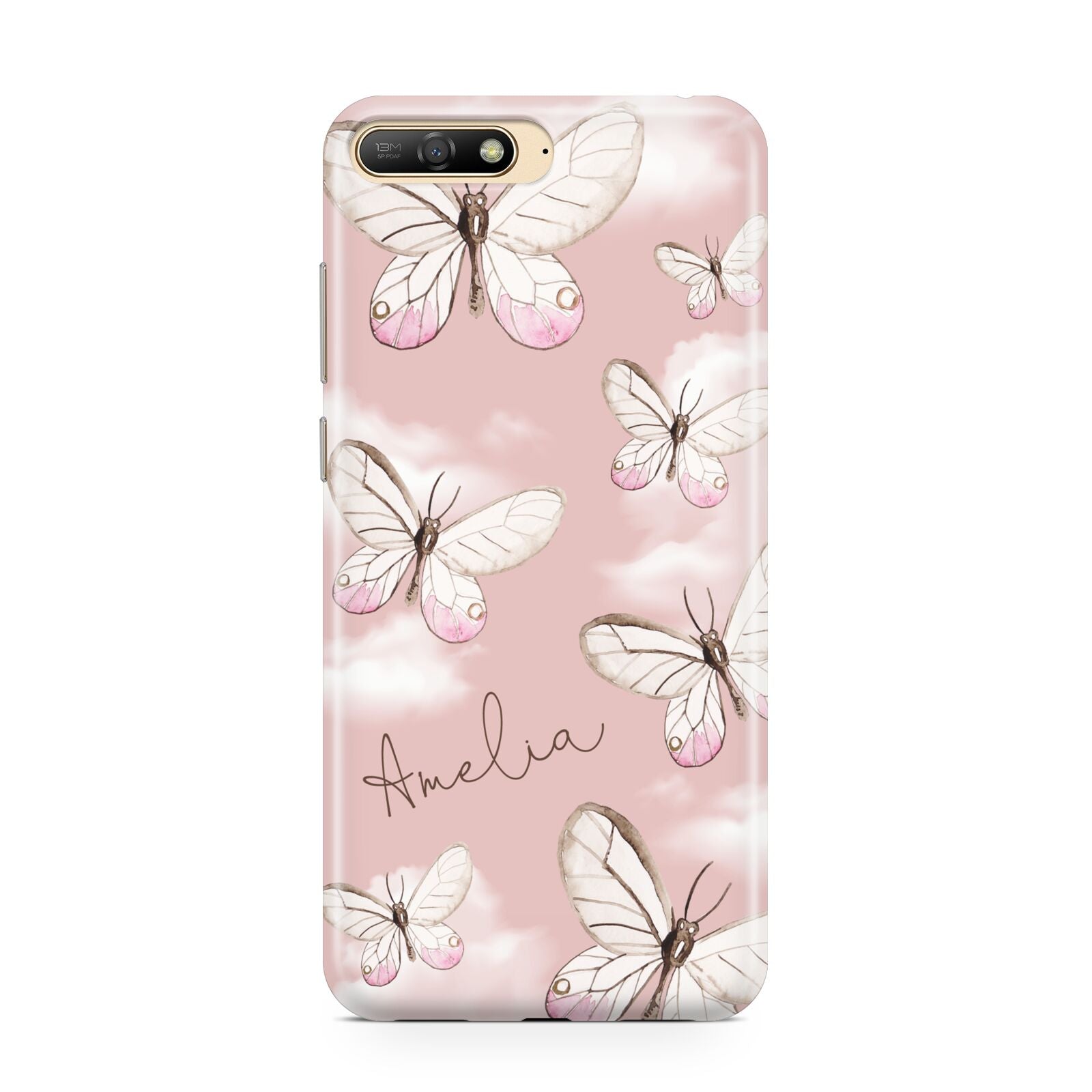 Pink Butterflies Personalised Huawei Y6 2018