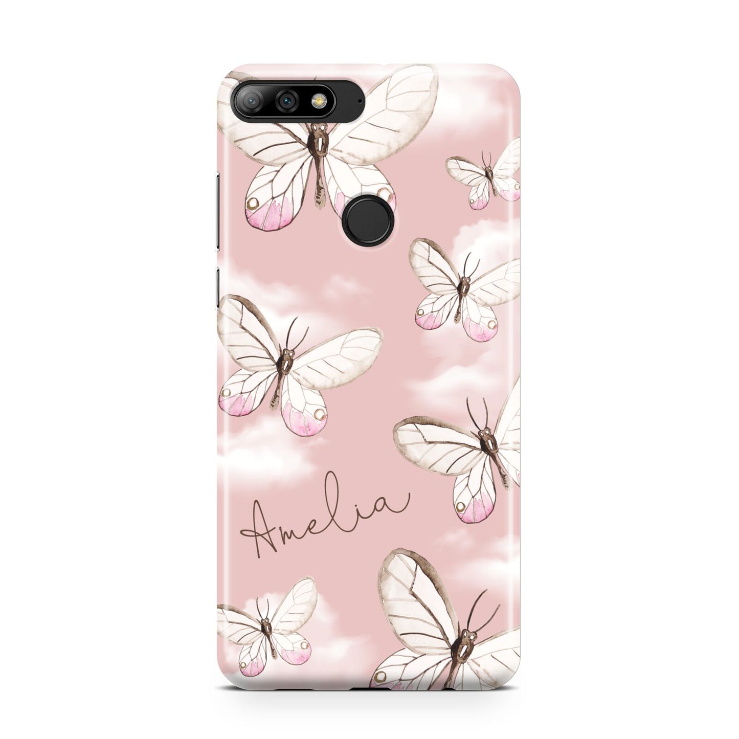 Pink Butterflies Personalised Huawei Y7 2018