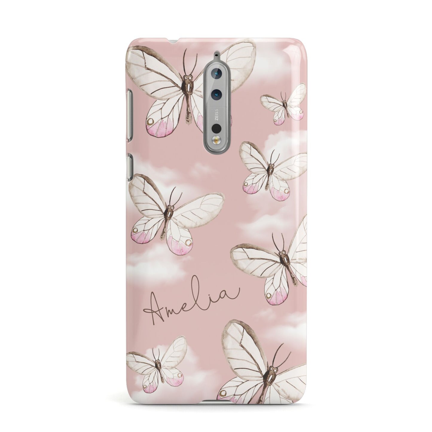 Pink Butterflies Personalised Nokia Case