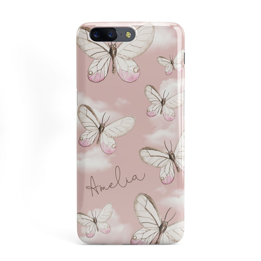 Pink Butterflies Personalised OnePlus Case