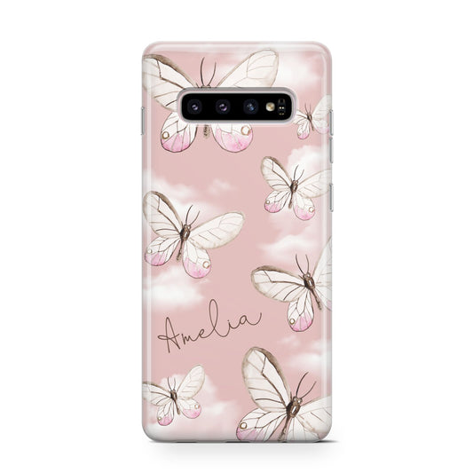 Pink Butterflies Personalised Protective Samsung Galaxy Case