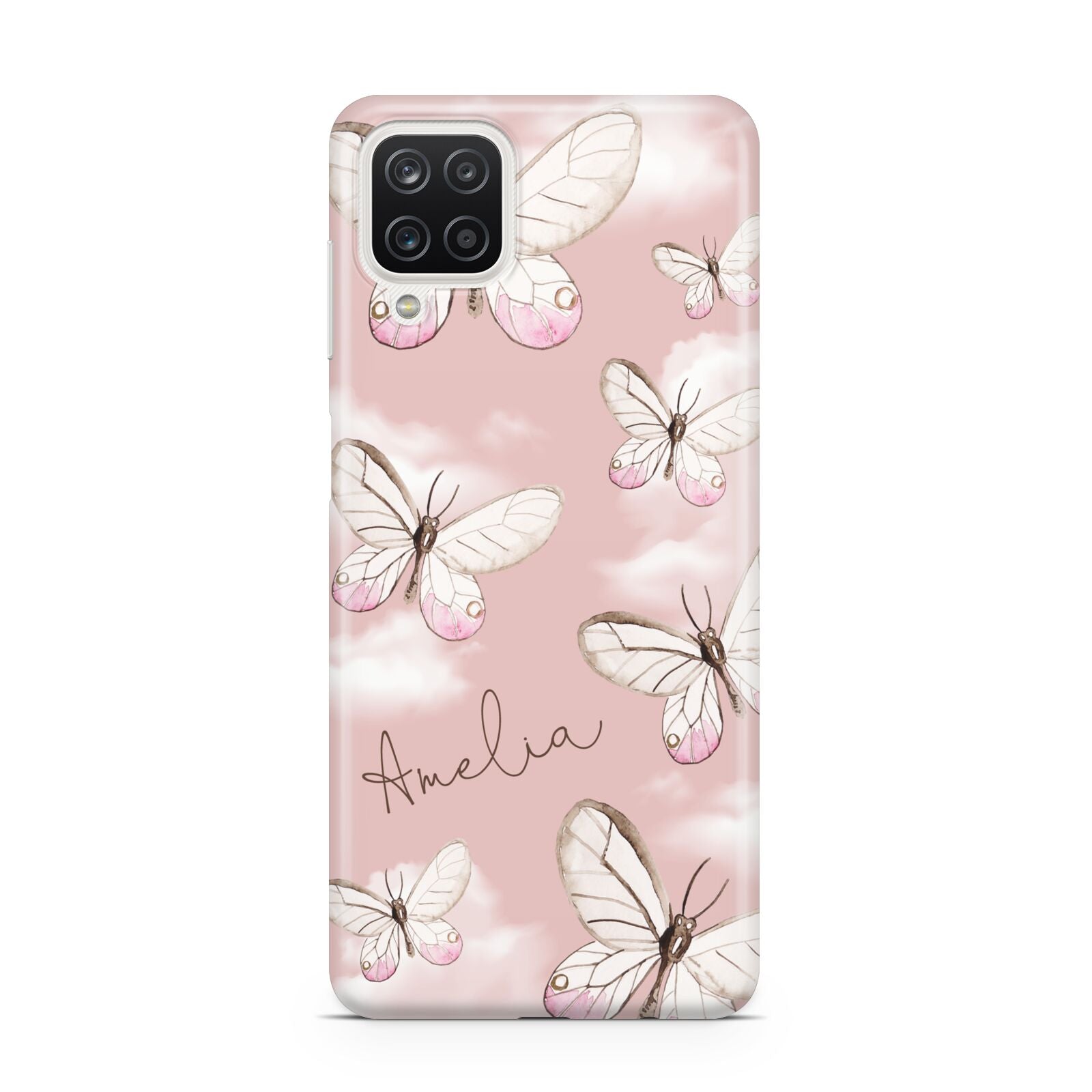 Pink Butterflies Personalised Samsung A12 Case