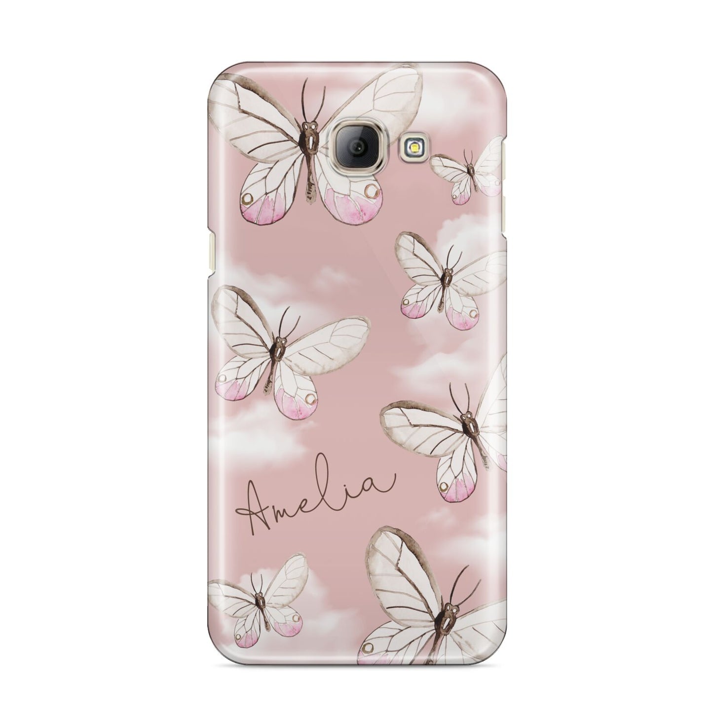 Pink Butterflies Personalised Samsung Galaxy A8 2016 Case