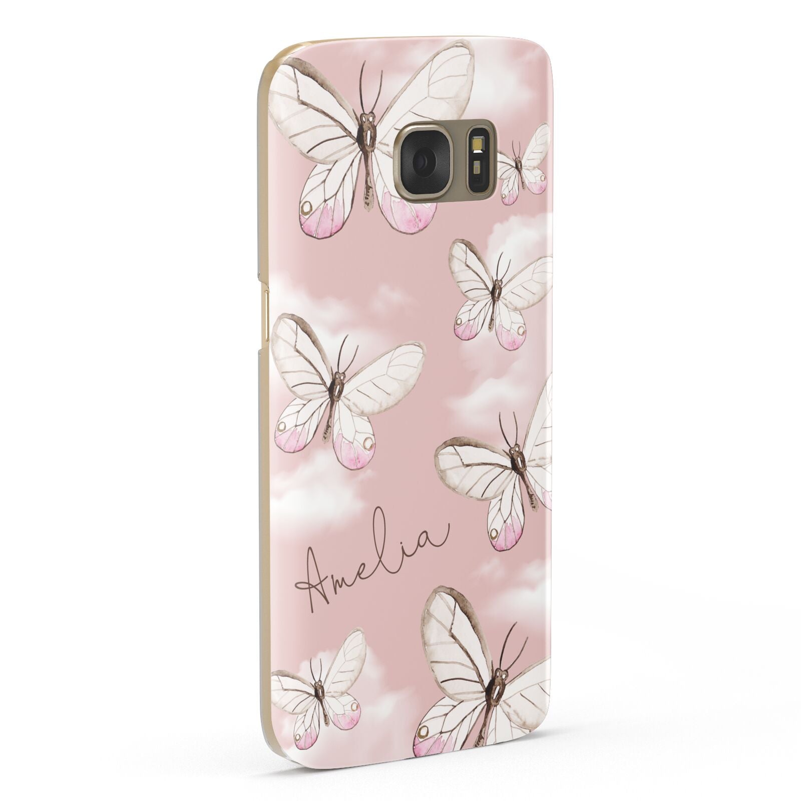 Pink Butterflies Personalised Samsung Galaxy Case Fourty Five Degrees