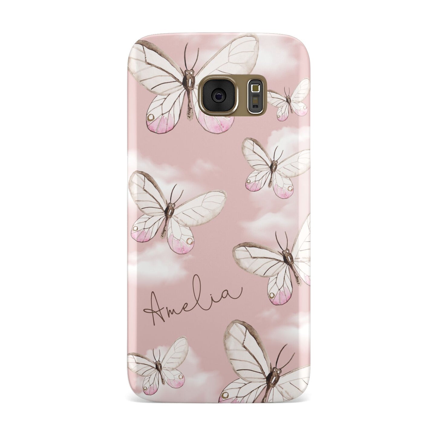 Pink Butterflies Personalised Samsung Galaxy Case