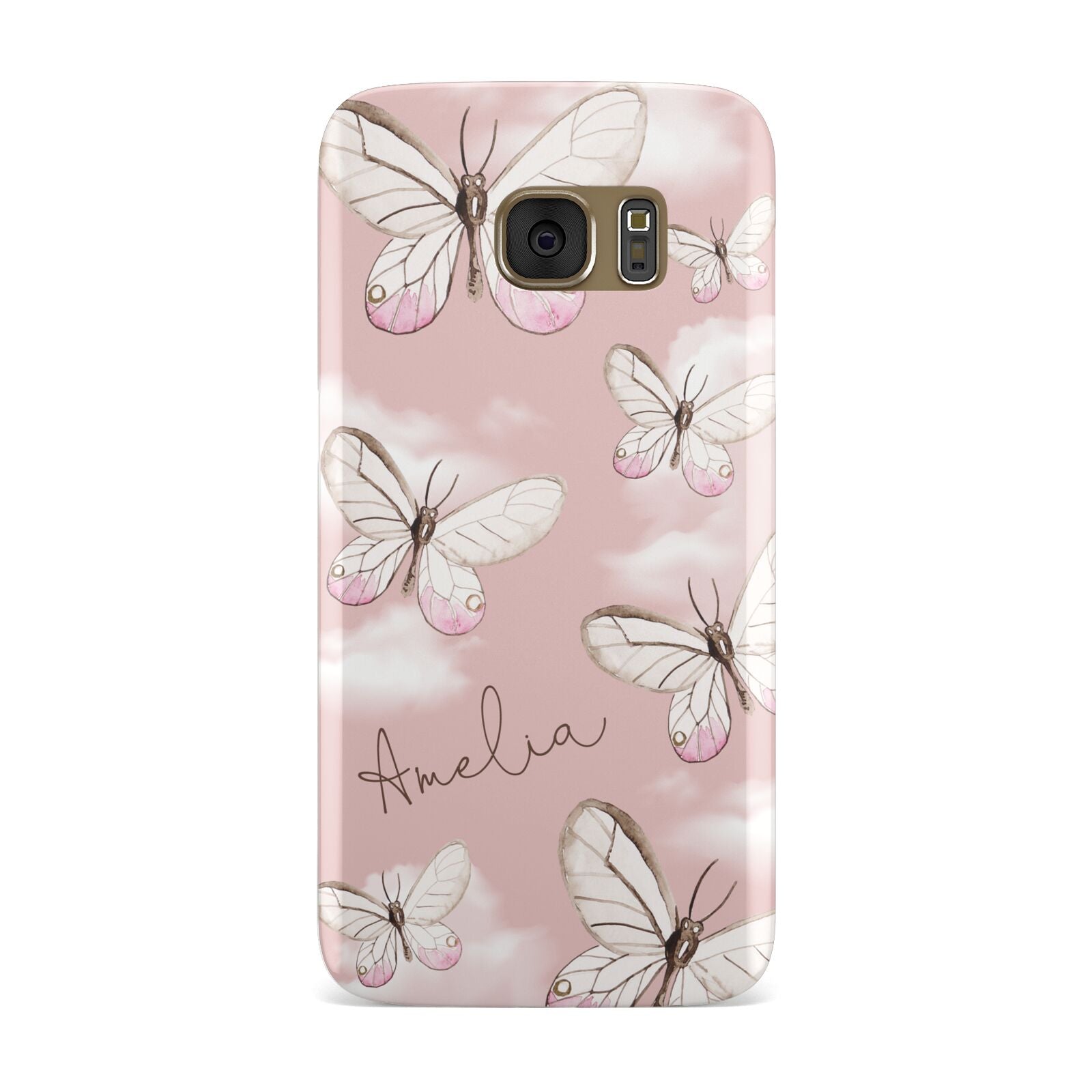 Pink Butterflies Personalised Samsung Galaxy Case