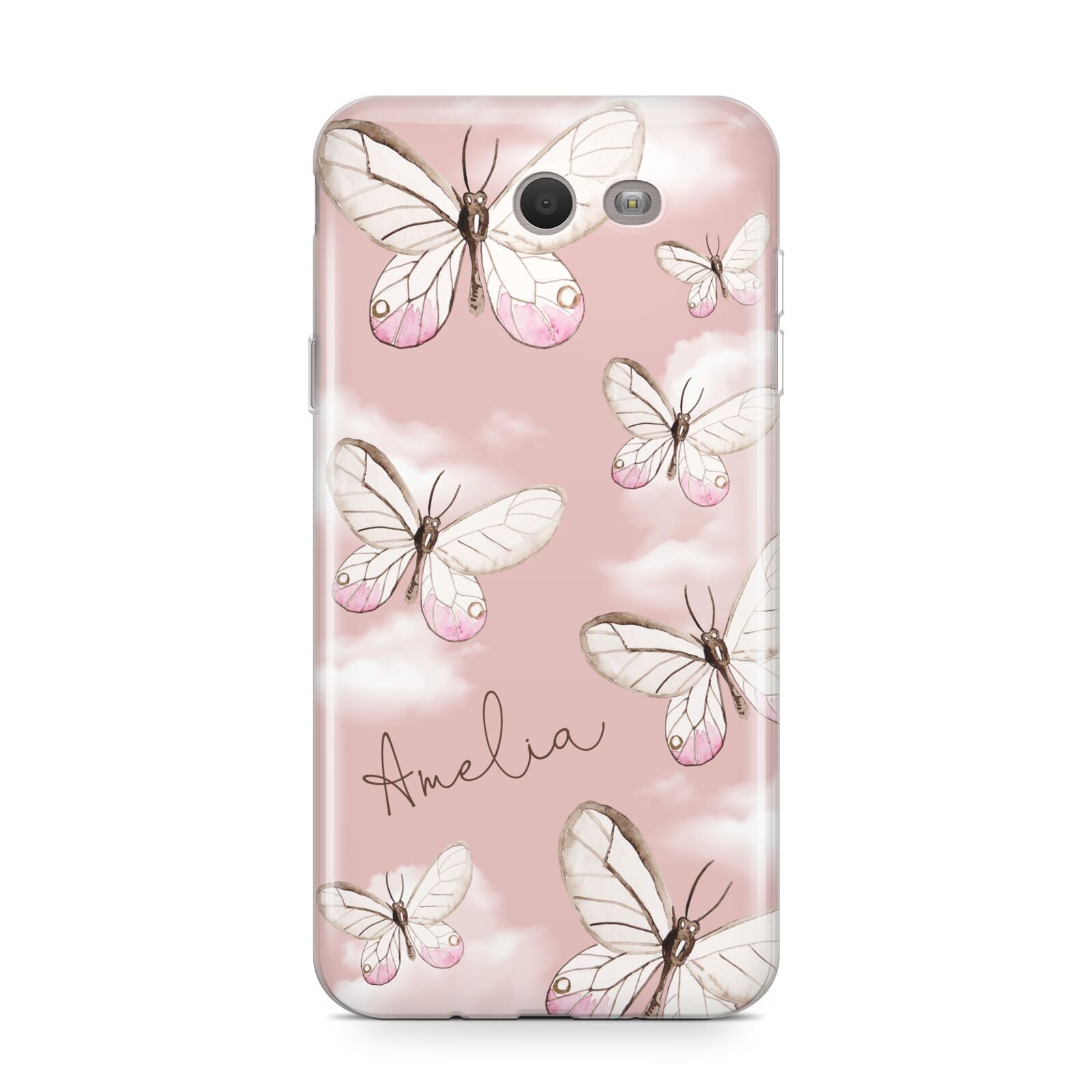 Pink Butterflies Personalised Samsung Galaxy J7 2017 Case