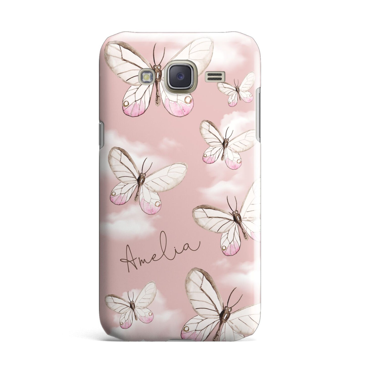 Pink Butterflies Personalised Samsung Galaxy J7 Case