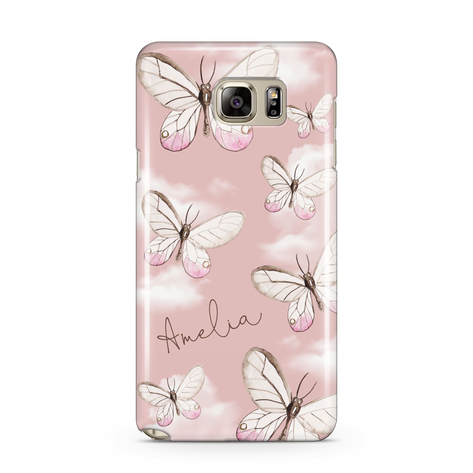 Pink Butterflies Personalised Samsung Galaxy Note 5 Case