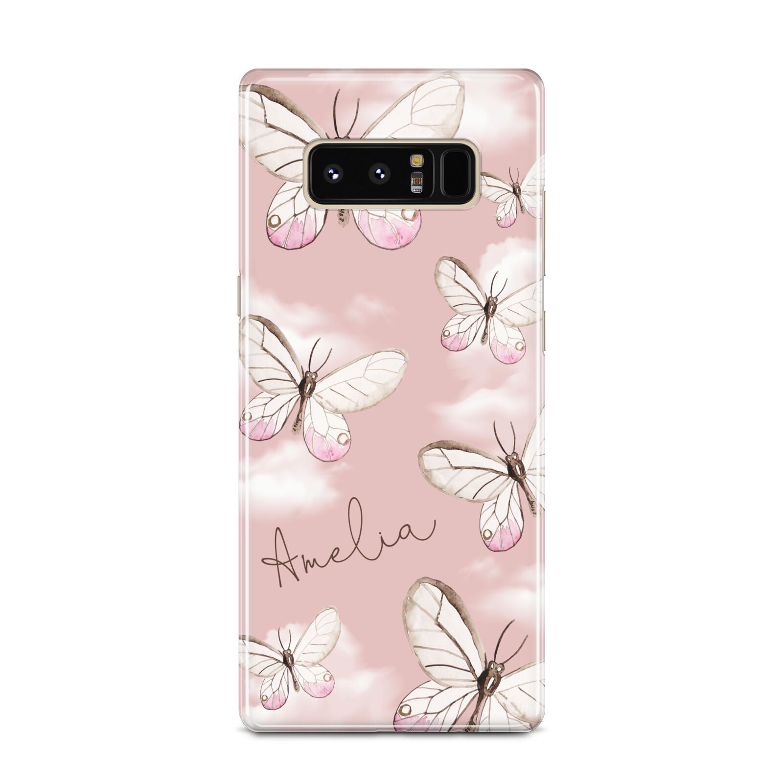 Pink Butterflies Personalised Samsung Galaxy Note 8 Case