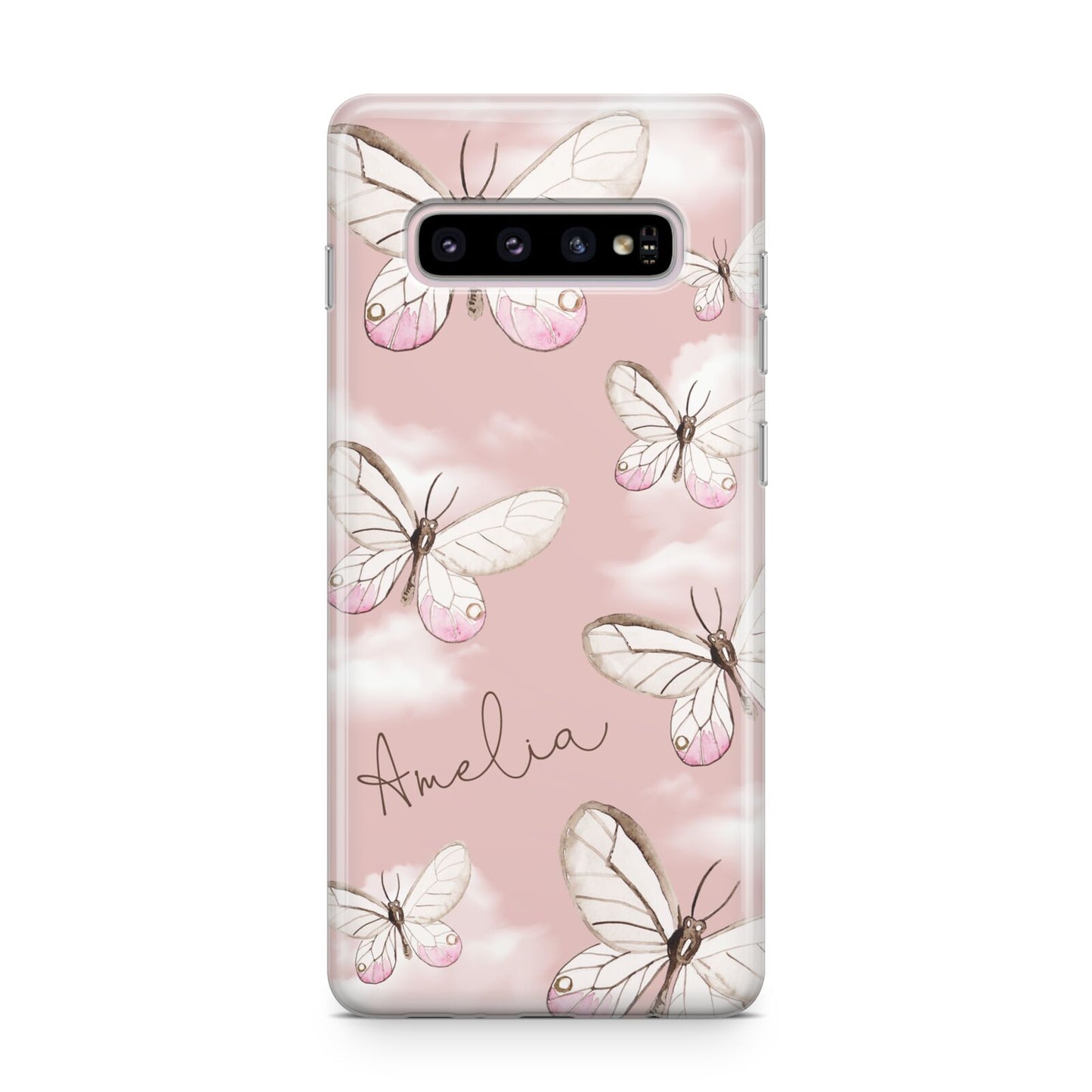 Pink Butterflies Personalised Samsung Galaxy S10 Plus Case