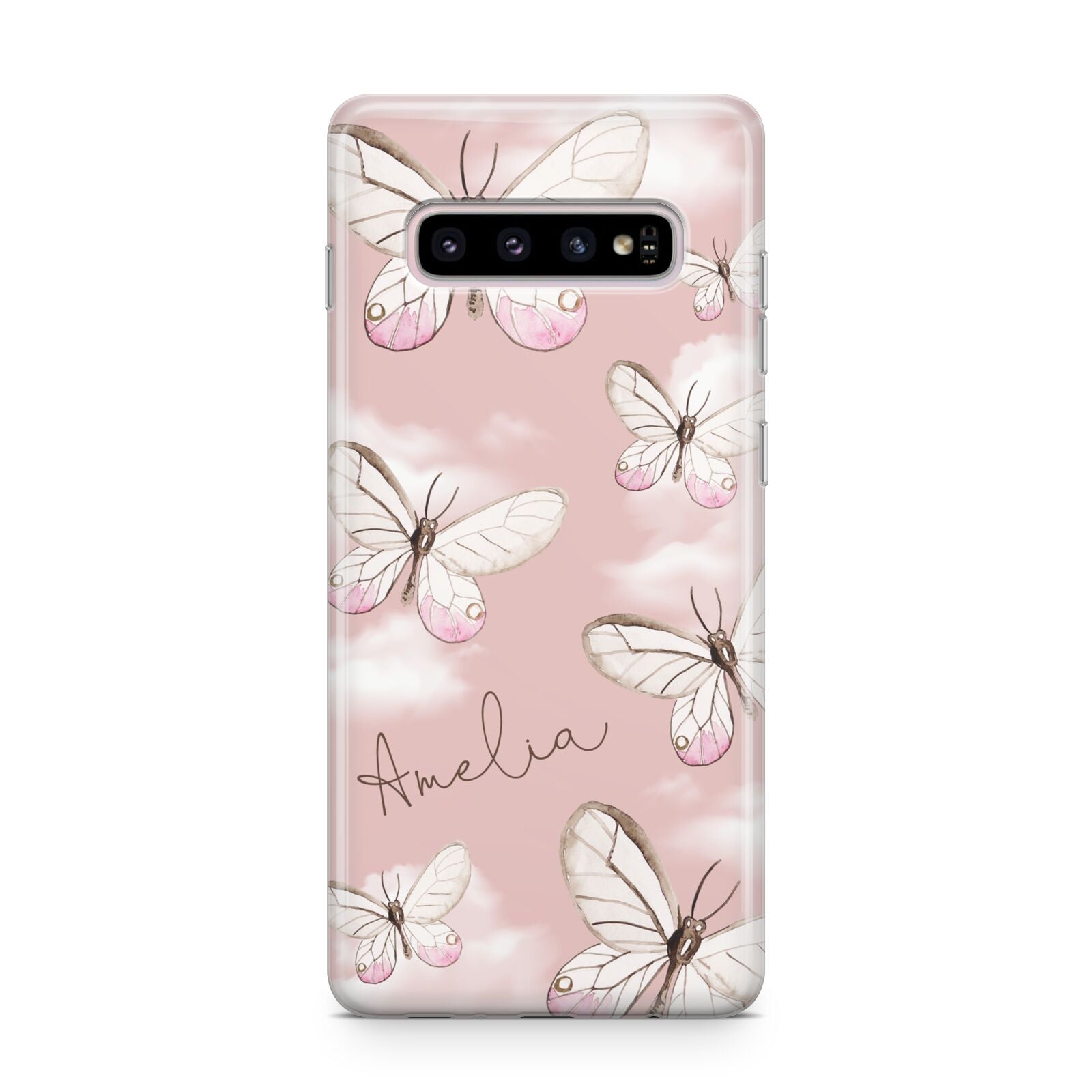 Pink Butterflies Personalised Samsung Galaxy S10 Plus Case