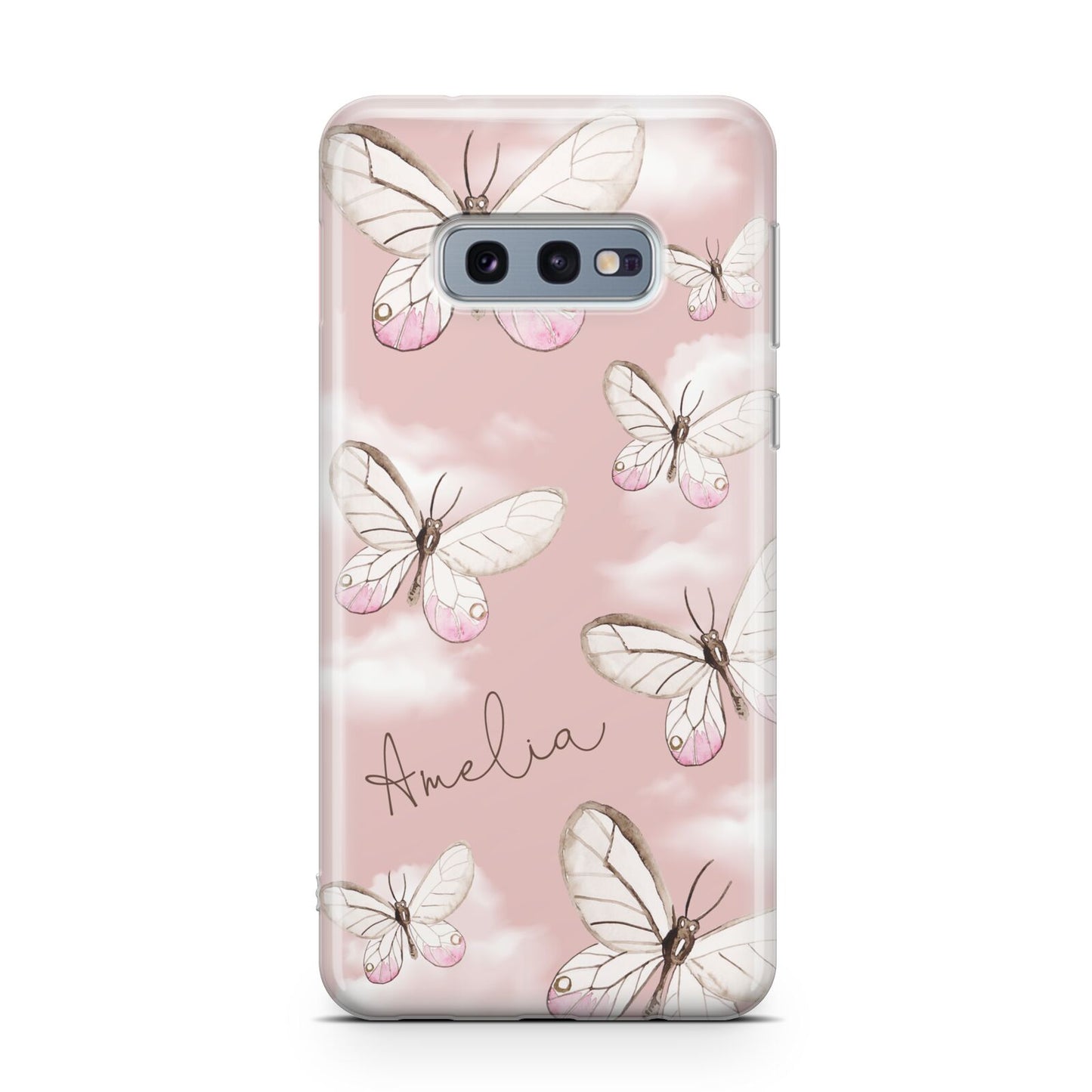 Pink Butterflies Personalised Samsung Galaxy S10E Case