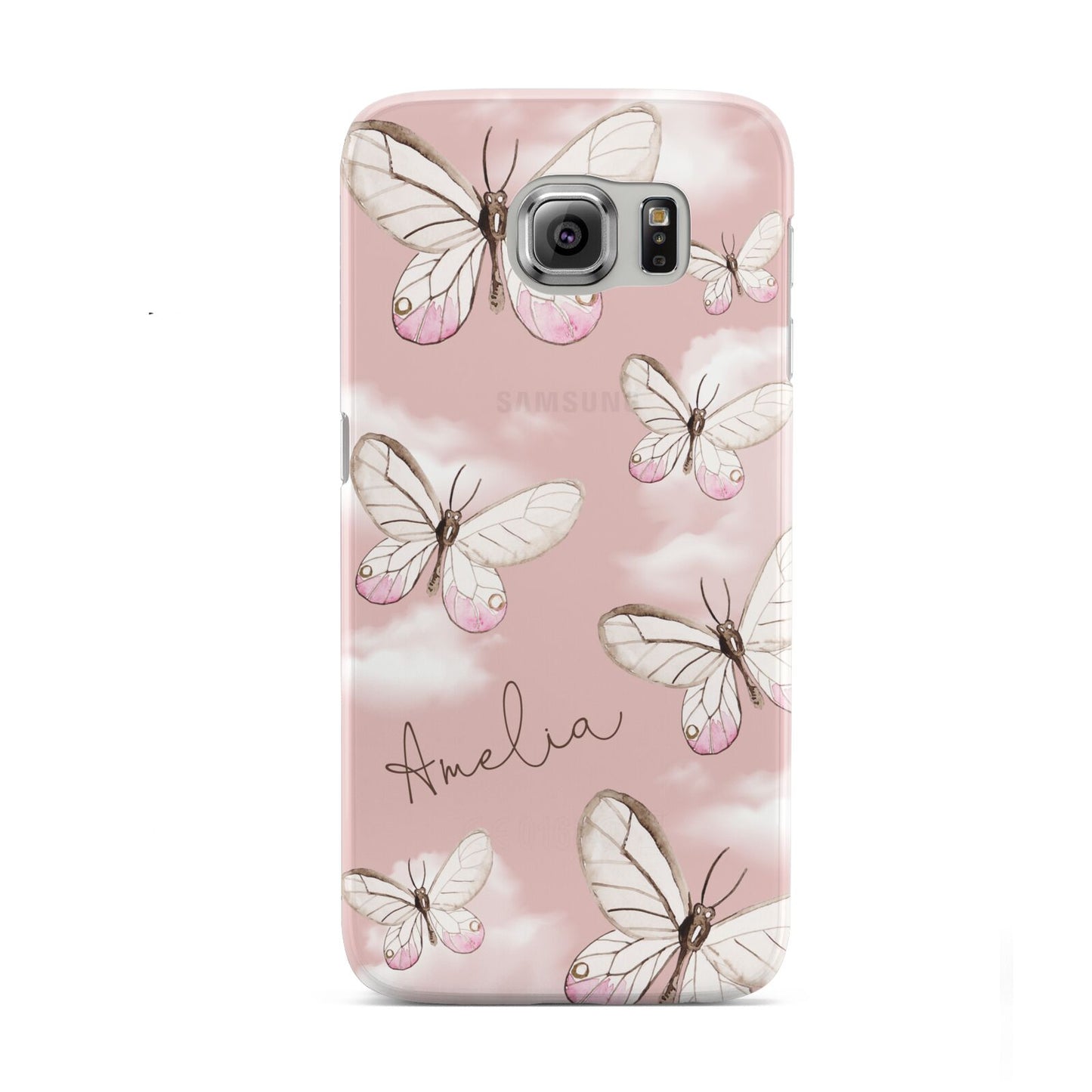 Pink Butterflies Personalised Samsung Galaxy S6 Case