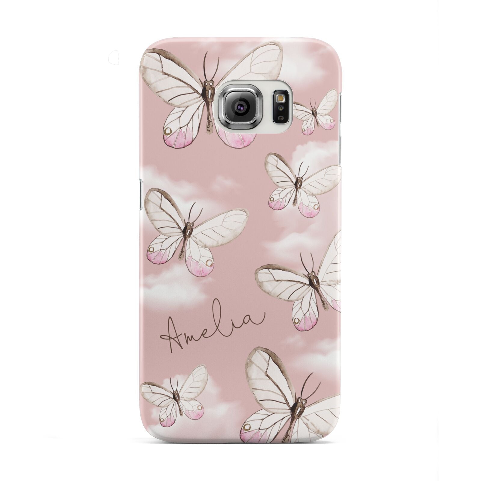 Pink Butterflies Personalised Samsung Galaxy S6 Edge Case