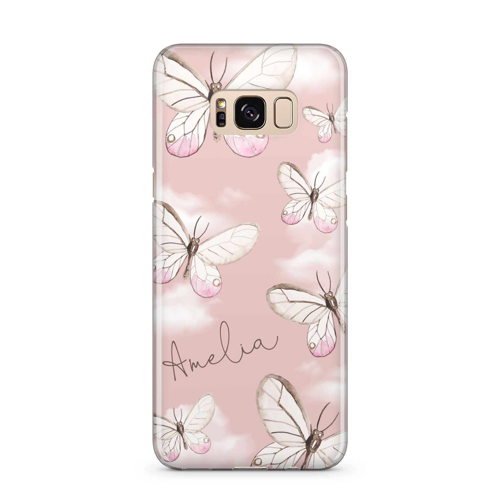 Pink Butterflies Personalised Samsung Galaxy S8 Plus Case