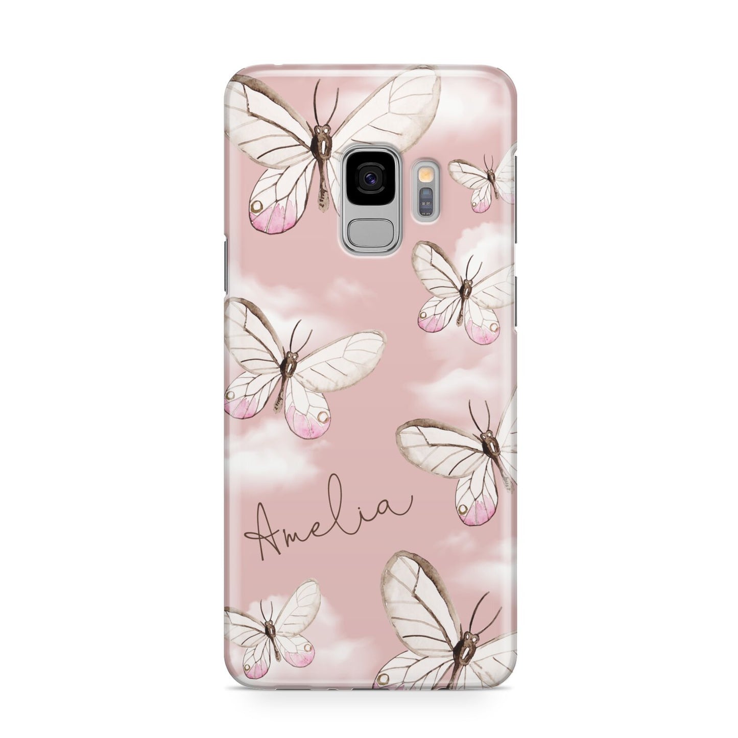 Pink Butterflies Personalised Samsung Galaxy S9 Case