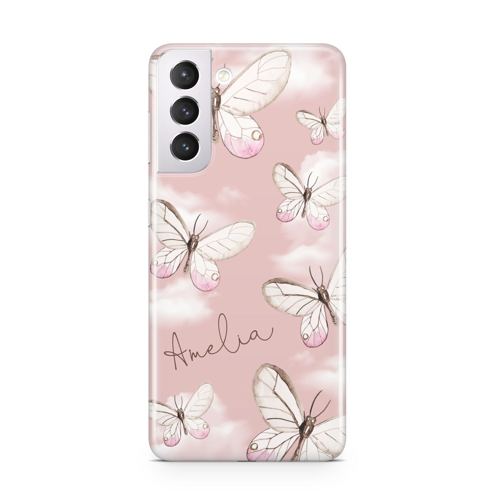 Pink Butterflies Personalised Samsung S21 Case