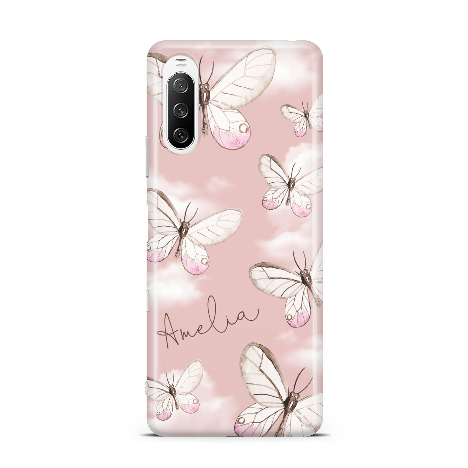 Pink Butterflies Personalised Sony Xperia 10 III Case