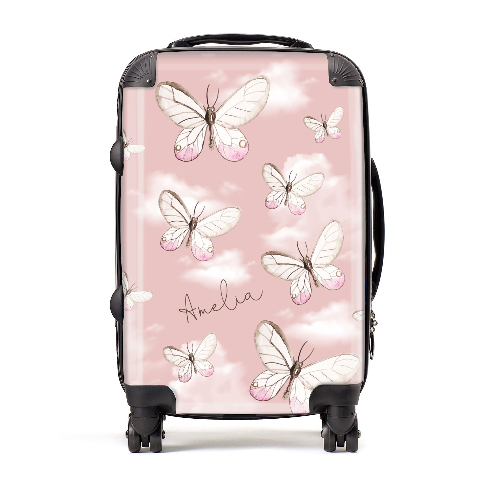 Pink Butterflies Personalised Suitcase