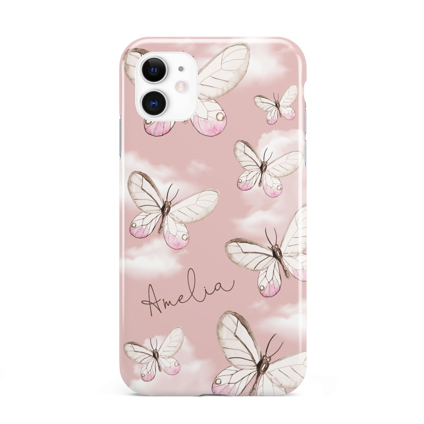 Pink Butterflies Personalised iPhone 11 3D Tough Case