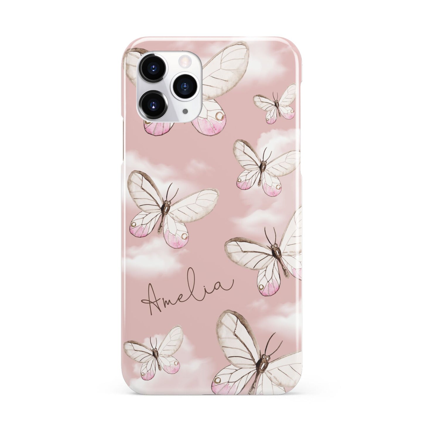 Pink Butterflies Personalised iPhone 11 Pro 3D Snap Case