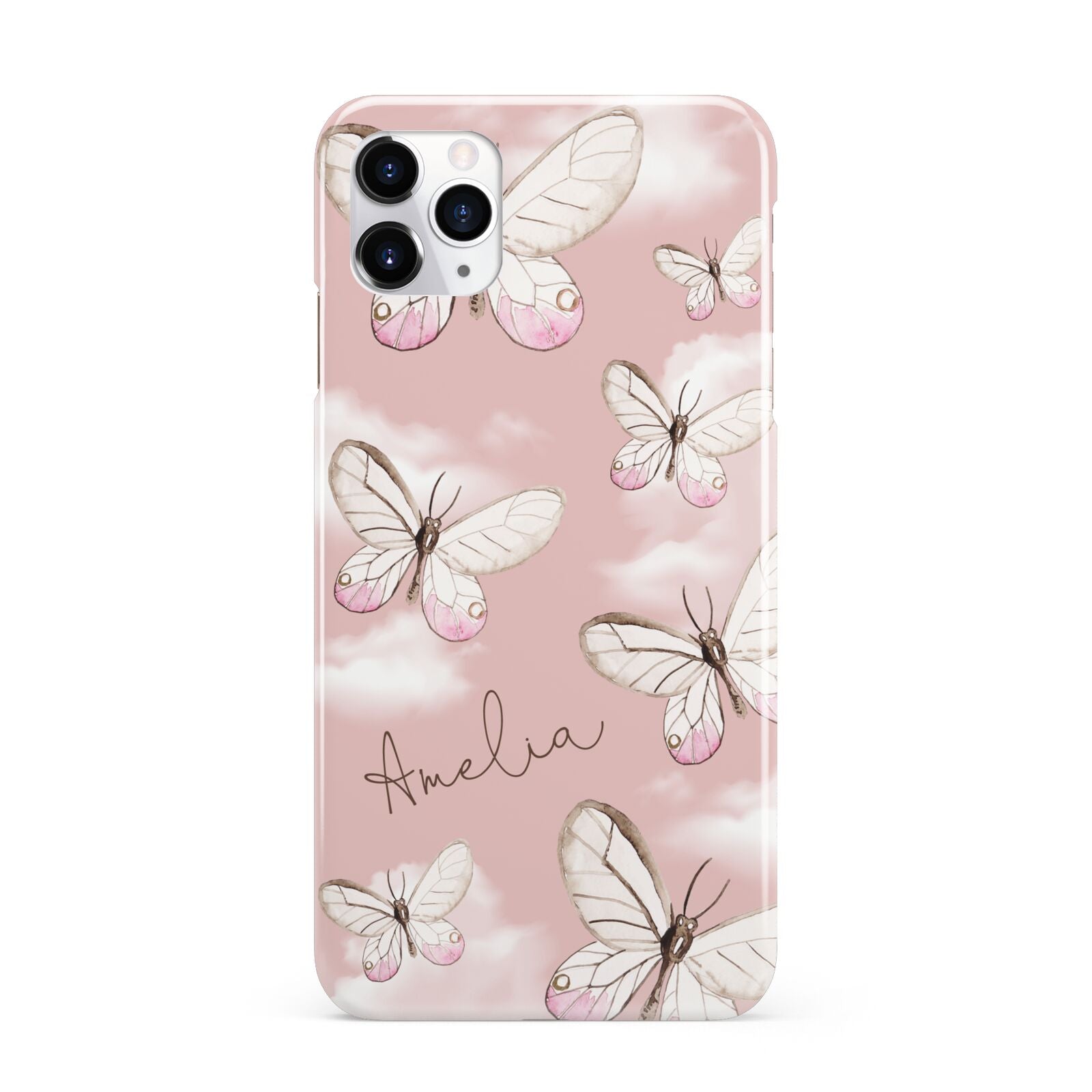 Pink Butterflies Personalised iPhone 11 Pro Max 3D Snap Case