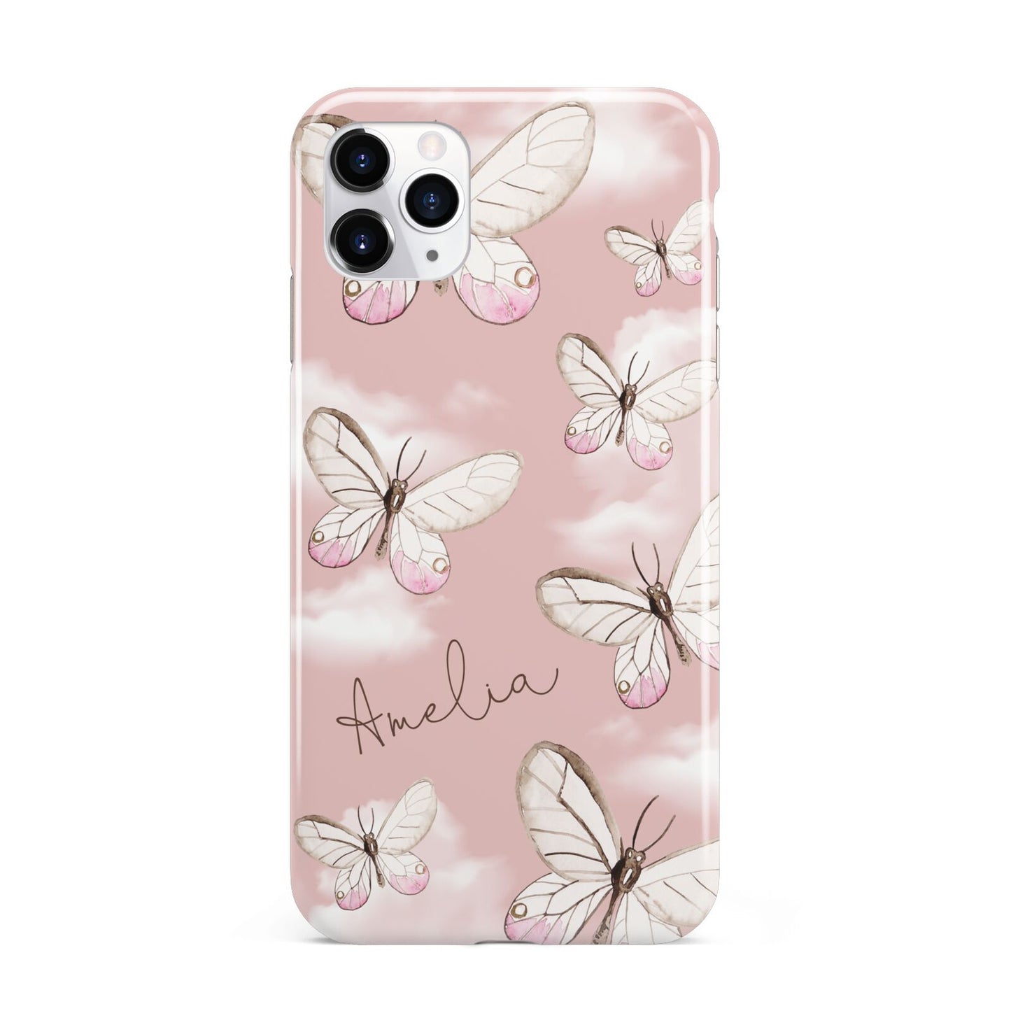 Pink Butterflies Personalised iPhone 11 Pro Max 3D Tough Case