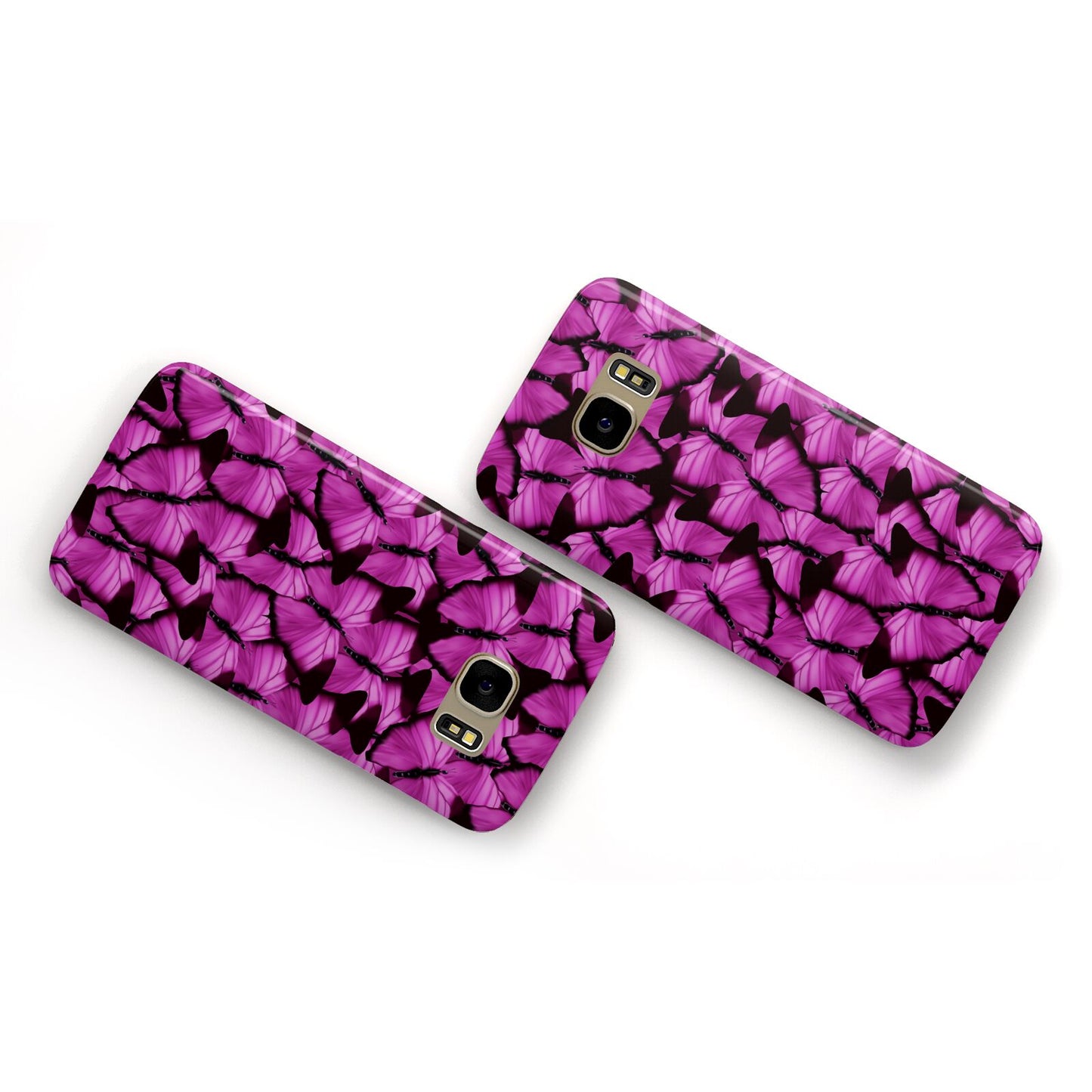 Pink Butterfly Samsung Galaxy Case Flat Overview