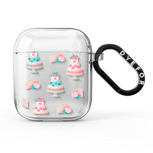 Pink Cake Print AirPods Case