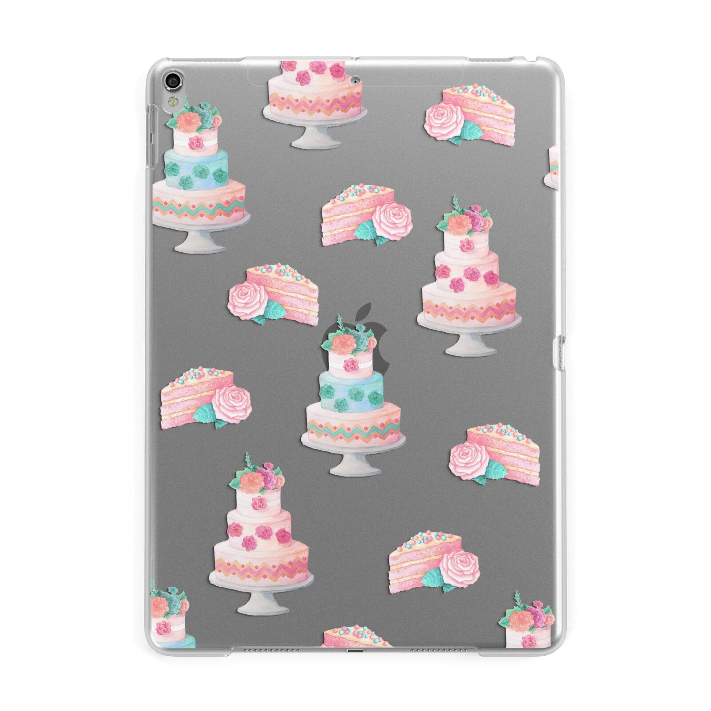 Pink Cake Print Apple iPad Silver Case