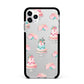 Pink Cake Print Apple iPhone 11 Pro Max in Silver with Black Impact Case