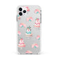 Pink Cake Print Apple iPhone 11 Pro Max in Silver with White Impact Case