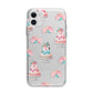 Pink Cake Print Apple iPhone 11 in White with Bumper Case