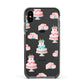 Pink Cake Print Apple iPhone Xs Impact Case Black Edge on Black Phone