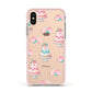 Pink Cake Print Apple iPhone Xs Impact Case Pink Edge on Gold Phone