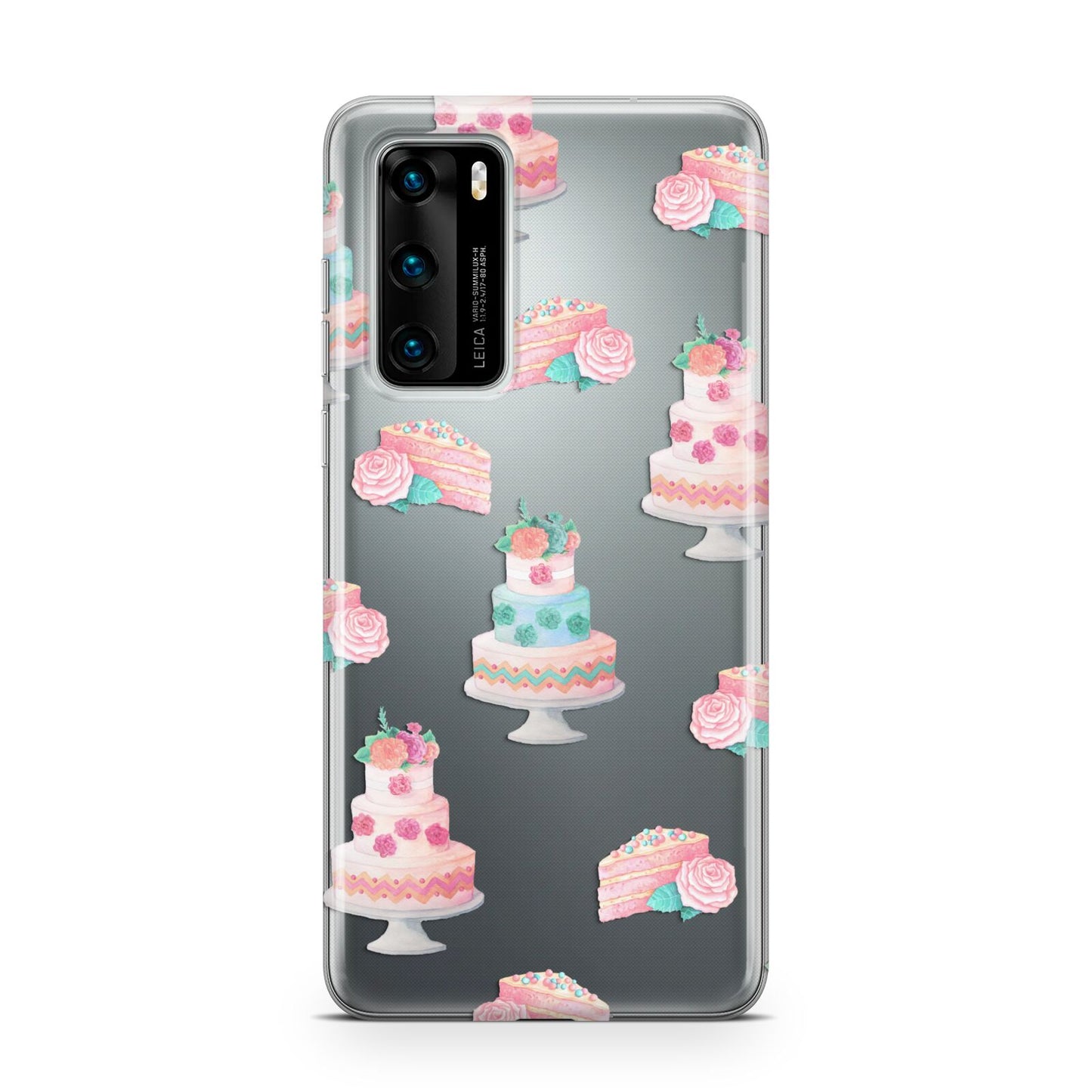 Pink Cake Print Huawei P40 Phone Case