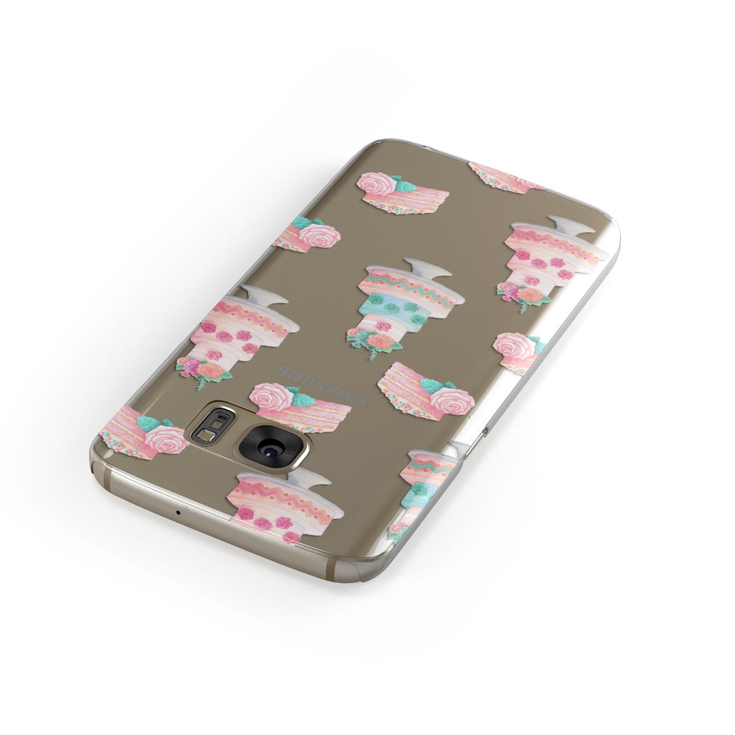 Pink Cake Print Samsung Galaxy Case Front Close Up