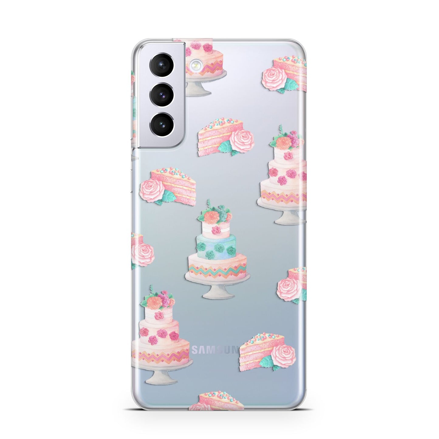 Pink Cake Print Samsung S21 Plus Case