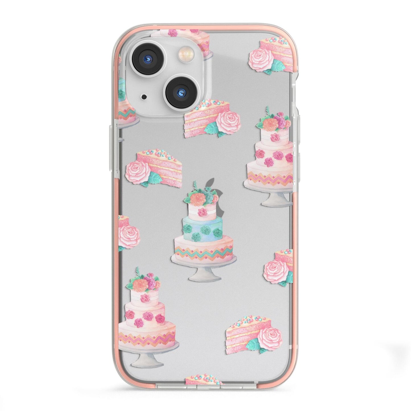 Pink Cake Print iPhone 13 Mini TPU Impact Case with Pink Edges